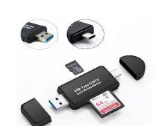 Black USB 3.0 Type-C card reader for SD and TF cards