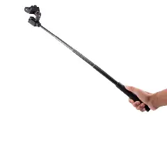 Black retractable handheld selfie stick stabilizer